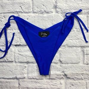VINCIJA SWIM ELECTRIC BLUE V CUT TIE BIKINI BOTTOMS